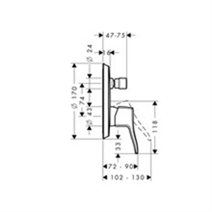 HANSGROHE METRİS ANKASTRE TEK KOLLU BANYO BATARYASI