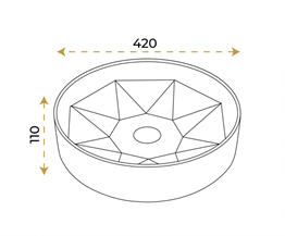 Paluci Diamond Matt Ocher Yellow Çanak Lavabo