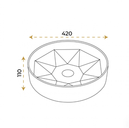 Paluci Diamond Matt Orange Çanak Lavabo