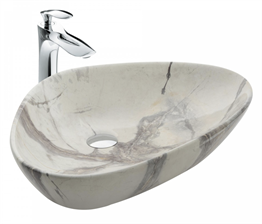 Paluci Doğa Calacatta White Mermer Desenli Lavabo