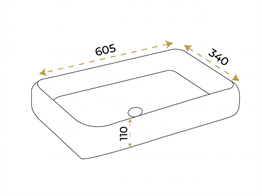 Paluci Leonardo Plus Black Dikdörtgen Lavabo
