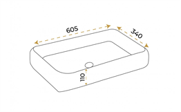 Paluci Leonardo Plus Gray Dikdörtgen Lavabo