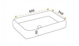 Paluci Leonardo Plus White Dikdörtgen Lavabo