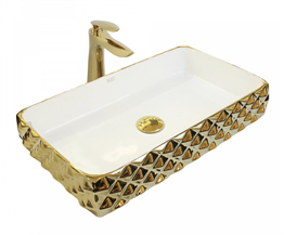 Paluci Leonardo Plus White Gold Dikdörtgen Lavabo
