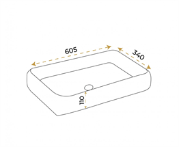 Paluci Leonardo Plus White Gold Dikdörtgen Lavabo