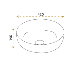 Paluci Lisa Matt Black Gold Yuvarlak Lavabo