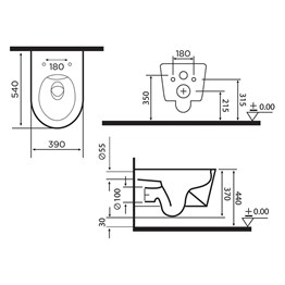 Paluci Tesla Black Silver Klozet Kanalsız Asma Klozet
