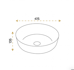 Paluci Twist Black Gold Yuvarlak Lavabo