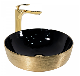 Paluci Twist Black Gold Yuvarlak Lavabo