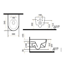 Paluci Twist Black Silver Kanalsız Asma Klozet