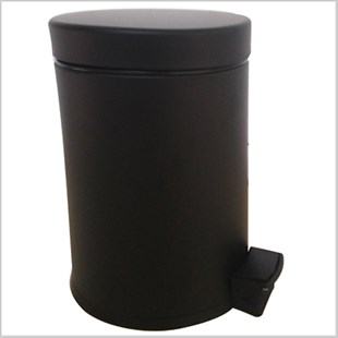 PEDALLI MAT SİYAH ÇÖP KOVASI