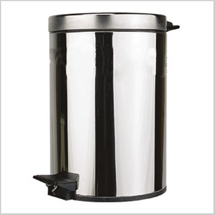 PEDALLİ PARLAK KROM ÇÖP KOVASI