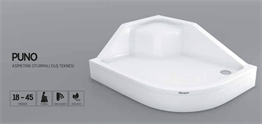 SHOWER PUNO ASİMETRİK OTURAKLI DUŞ TEKNESİ