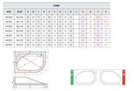 SHOWER PUNO ASİMETRİK OTURAKLI DUŞ TEKNESİ