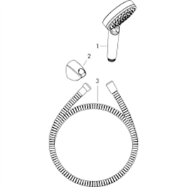 Vernis Blend Duş askı seti Vario, 160 cm duş hortumu ile