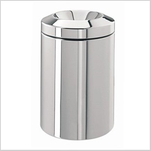 YANGIN ÖNLEYİCİ ÇEMBERLİ PARLAK KROM ÇÖP KOVASI