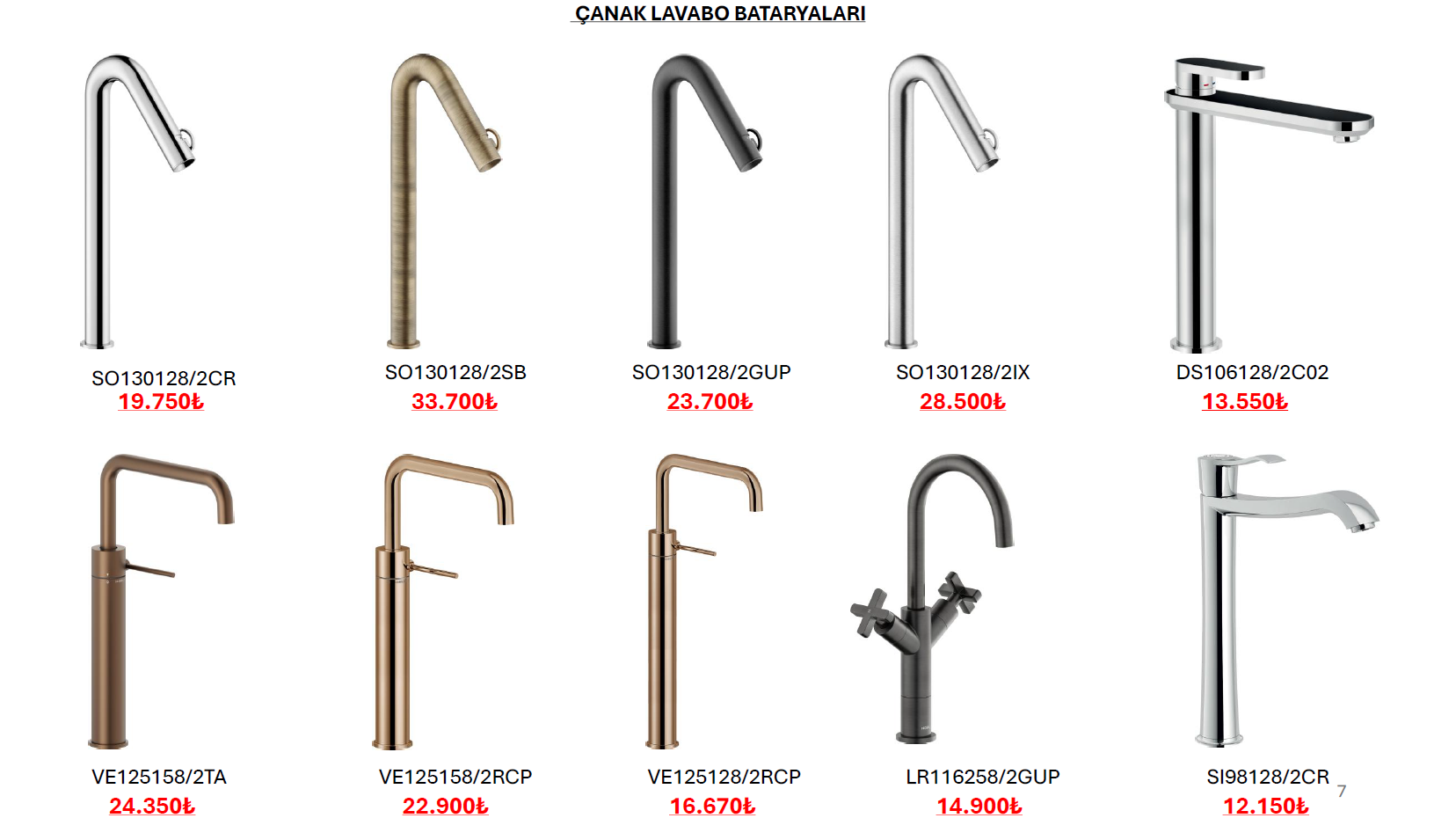 çanak lavabo bataryaları