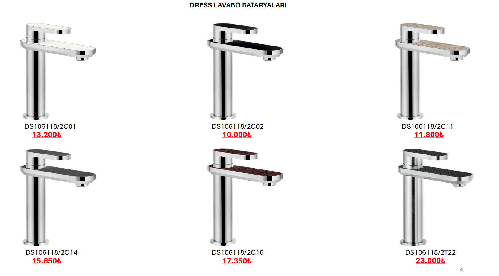 dress lavabo bataryaları