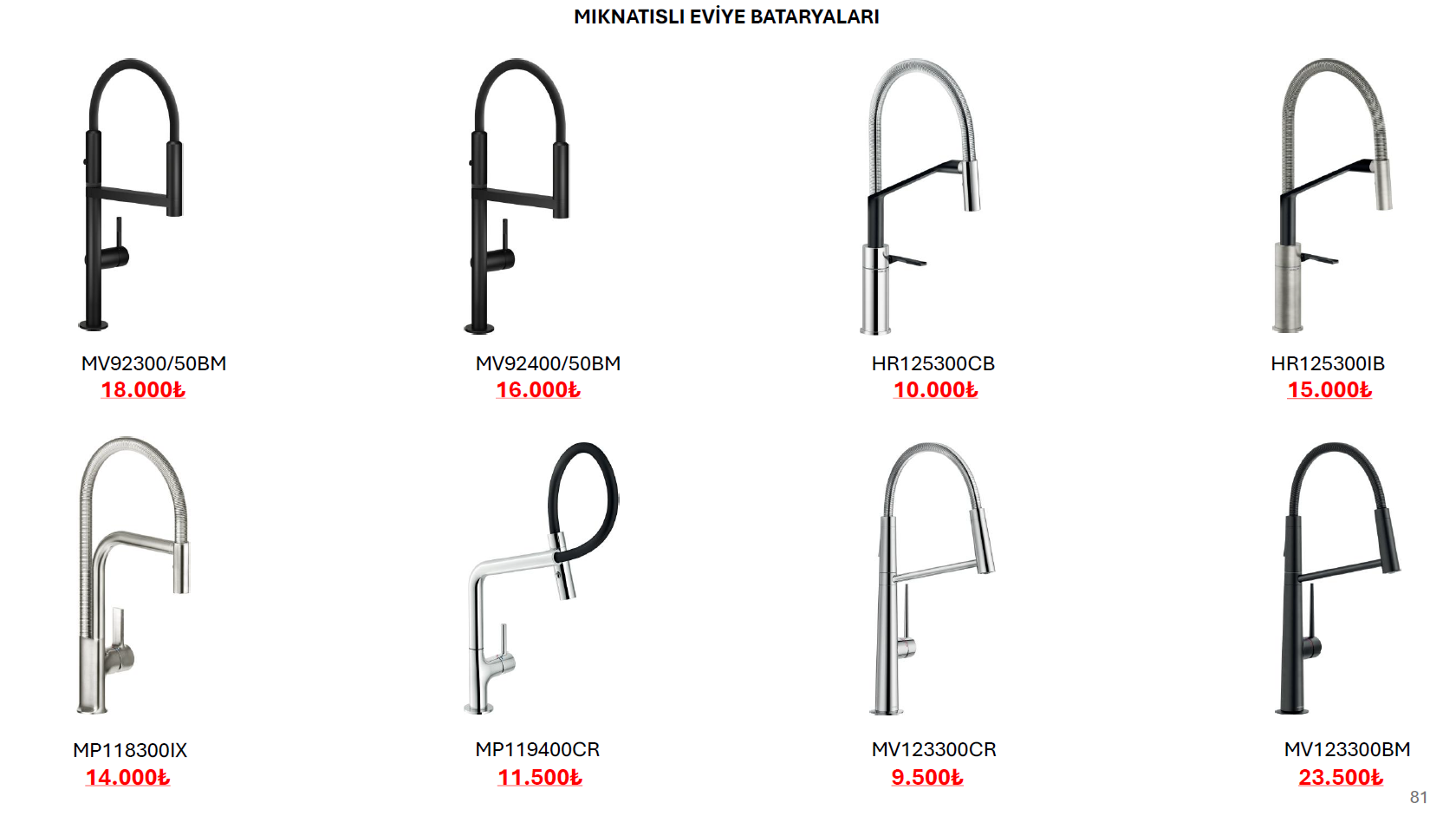 Mıknatıslı Eviye Bataryaları