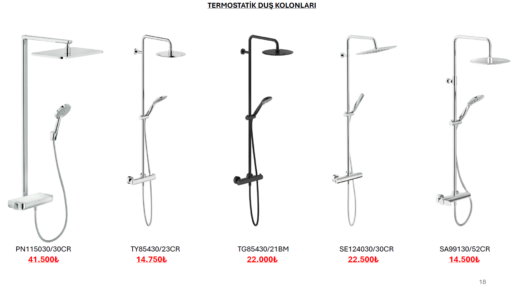 TERMOSTATİK DUŞ KOLONLARI