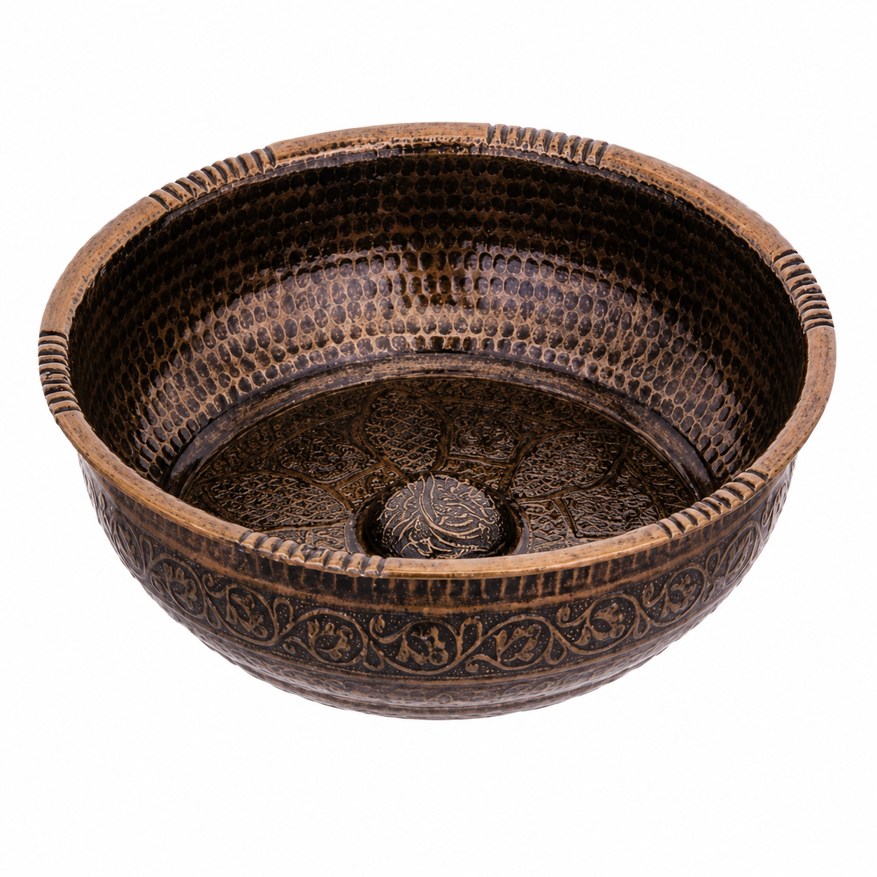 Antik El İşlemeli Bakır Hamam Kurnası