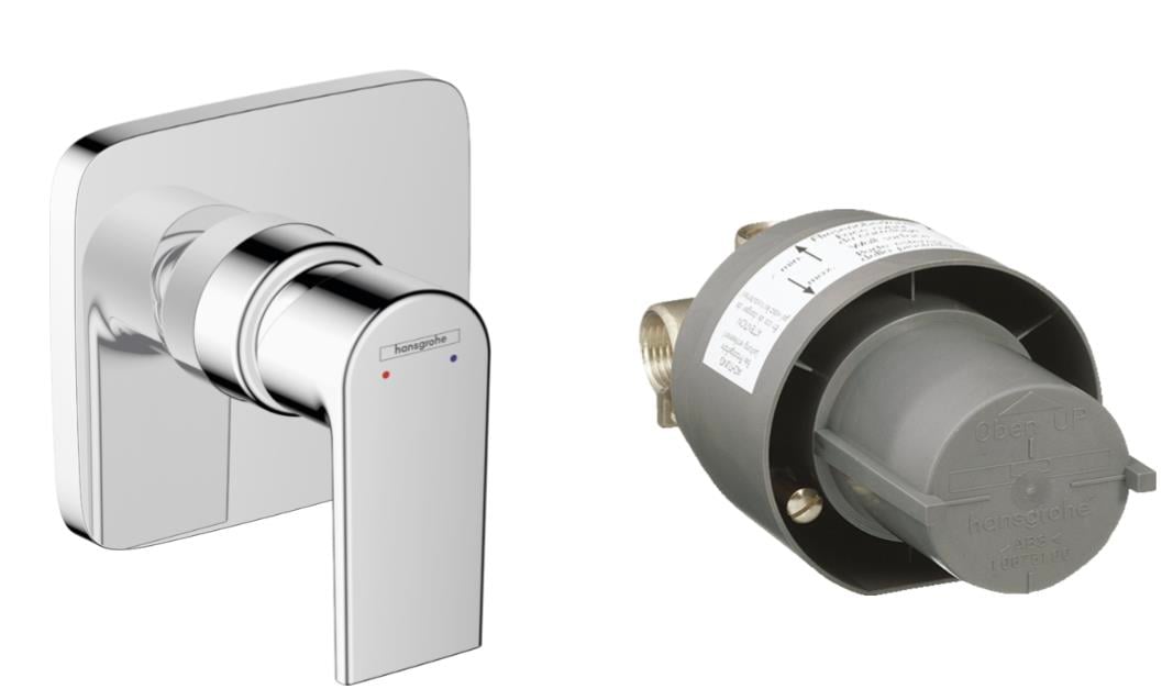 HANSGROHE VERNİS SHAPE ANKASTRE DUŞ BATARYASI VE DUVAR İÇİ VALF GRUBU SETİ