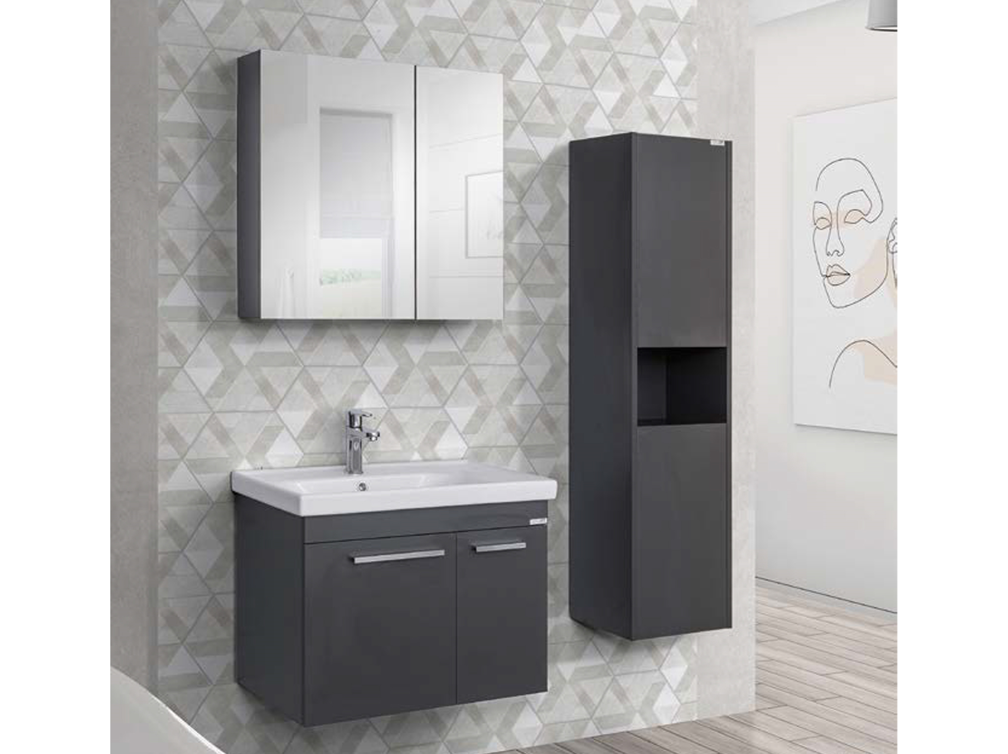 LİNE ART LARA 800 SET BANYO MOBİLYASI