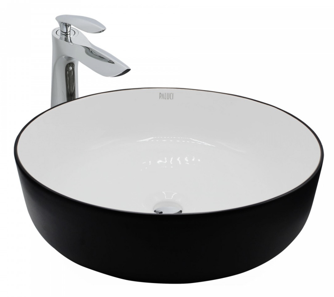 Paluci Azra White Black Yuvarlak Lavabo
