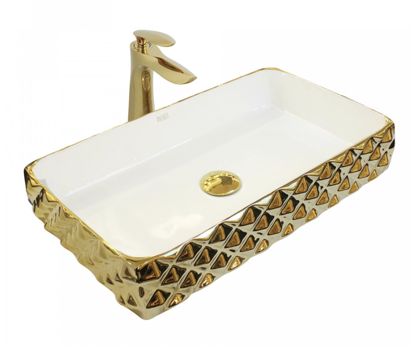 Paluci Leonardo Plus White Gold Dikdörtgen Lavabo