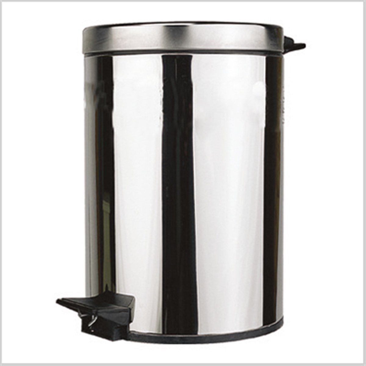 PEDALLİ PARLAK KROM ÇÖP KOVASI