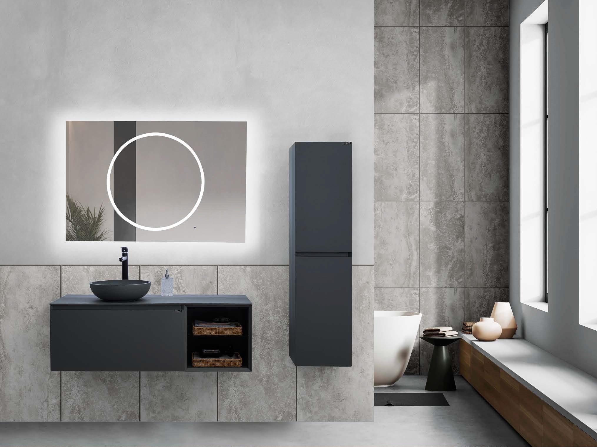 ROYAL CIRCLE 120L Sol Hazneli Banyo Dolabı Takımı