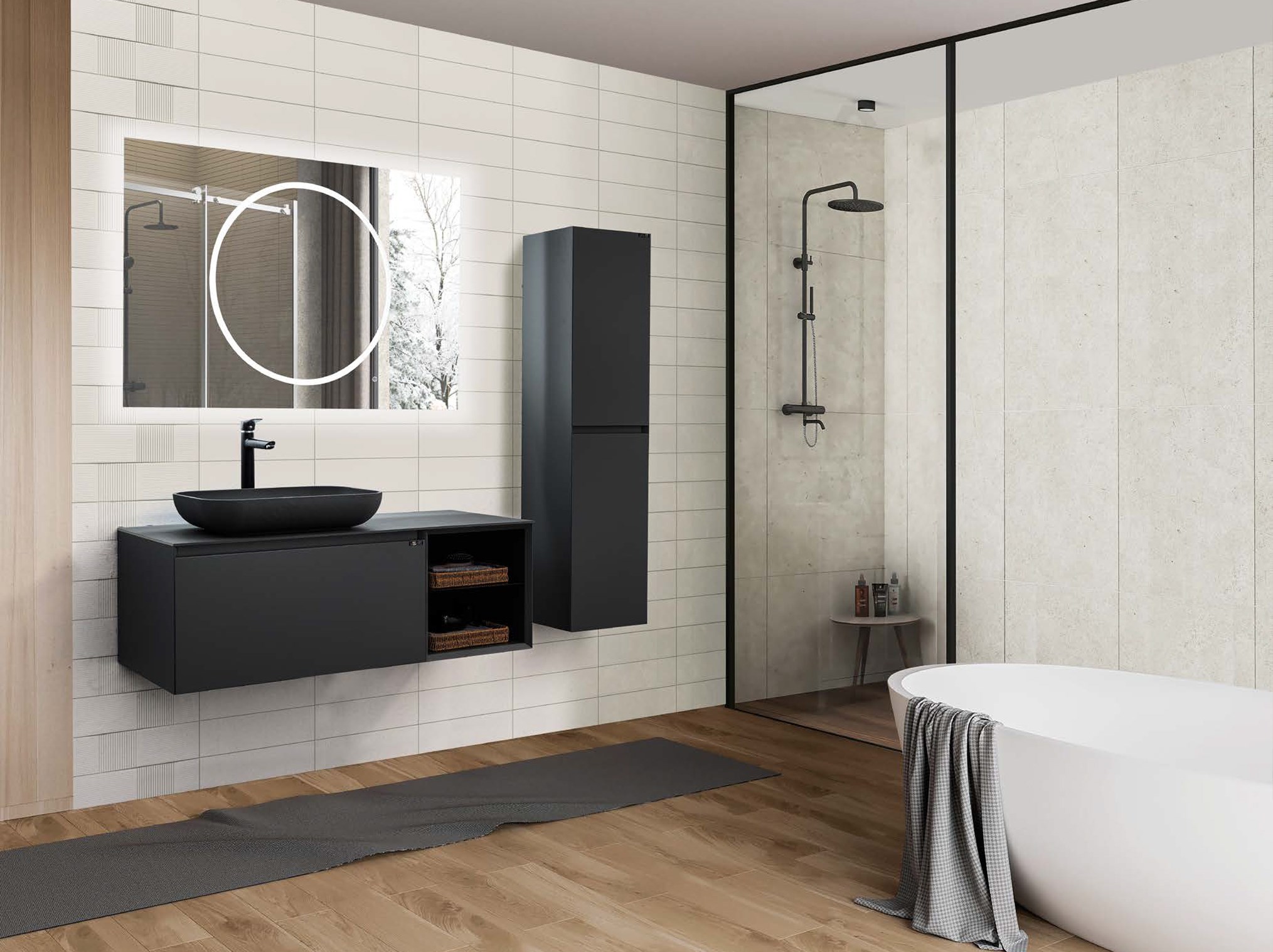 ROYAL RECT 120L Sol Hazneli Banyo Dolabı Takımı
