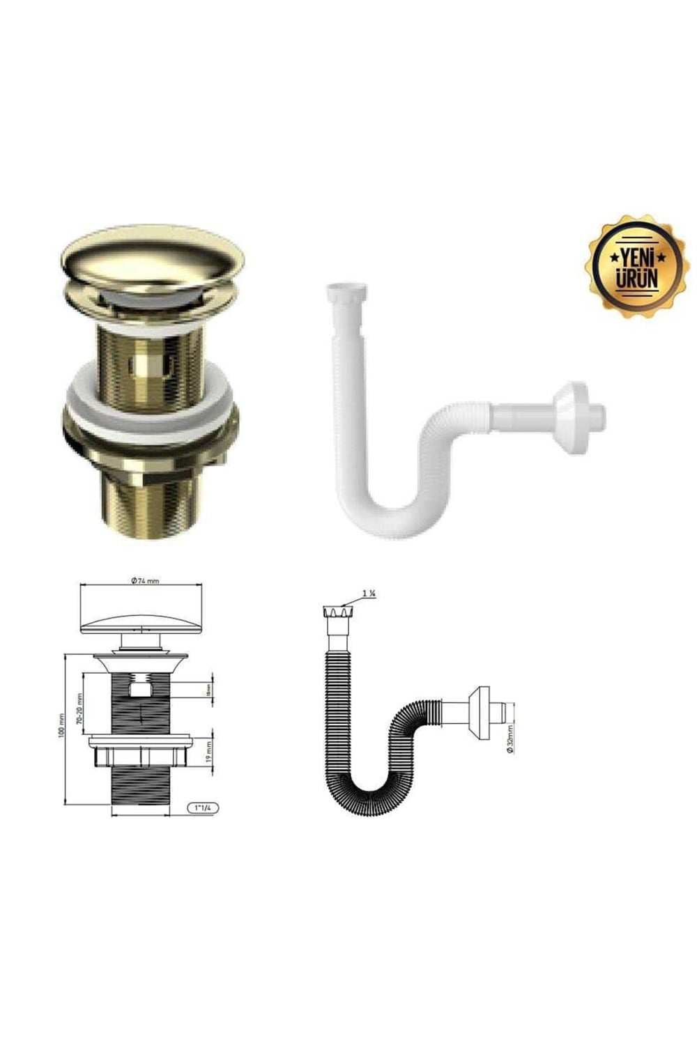 Seramik Kapaklı 100MM Klik Klack