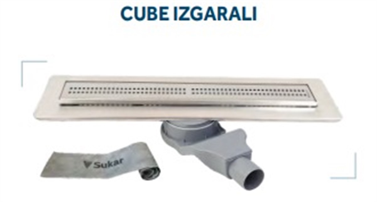 Sukar Lineer Duş kanalı Cube ızgaralı