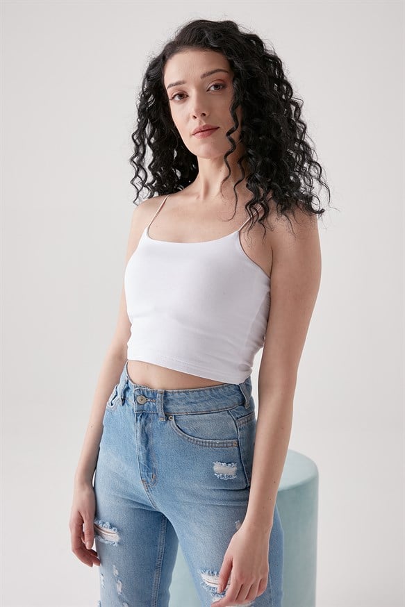 Kadın İp Askılı Kısa Crop