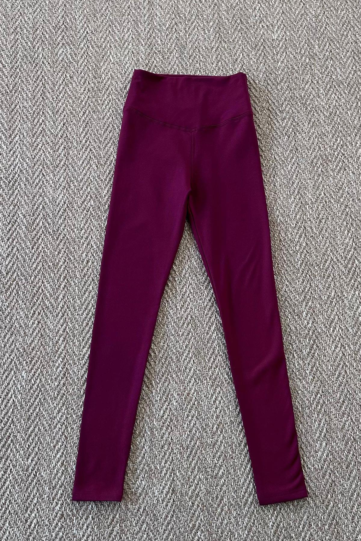 Kadın Amblem Baskılı Şardonlu Dar Paça Tayt - BORDO