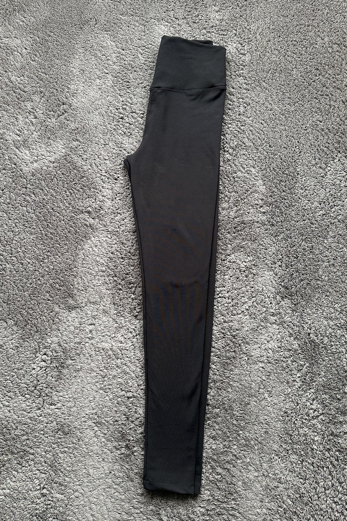 Kadın Amblem Baskılı Şardonlu Dar Paça Tayt - SİYAH