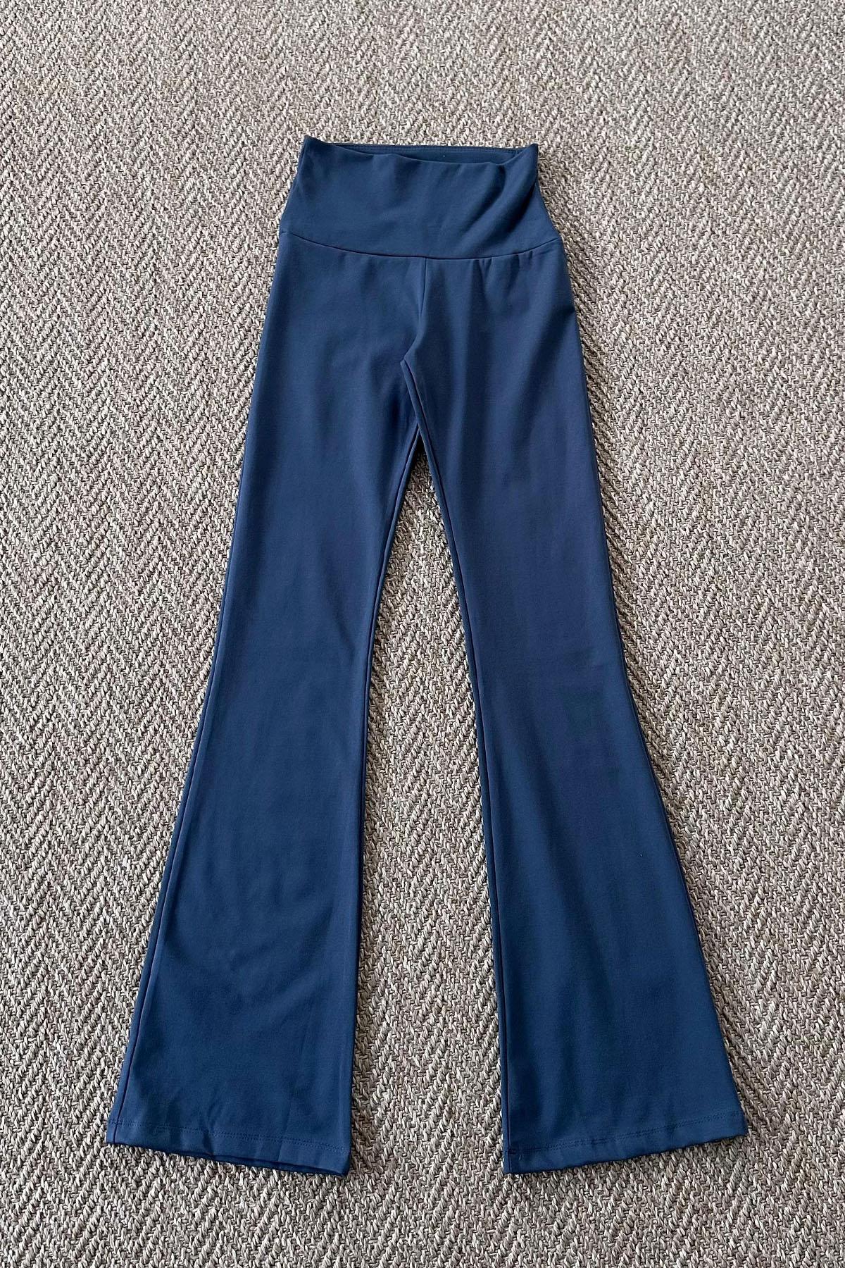 Kadın Belize Kumaş İspanyol Paça Amblem Baskılı Tayt - ANTRESİT