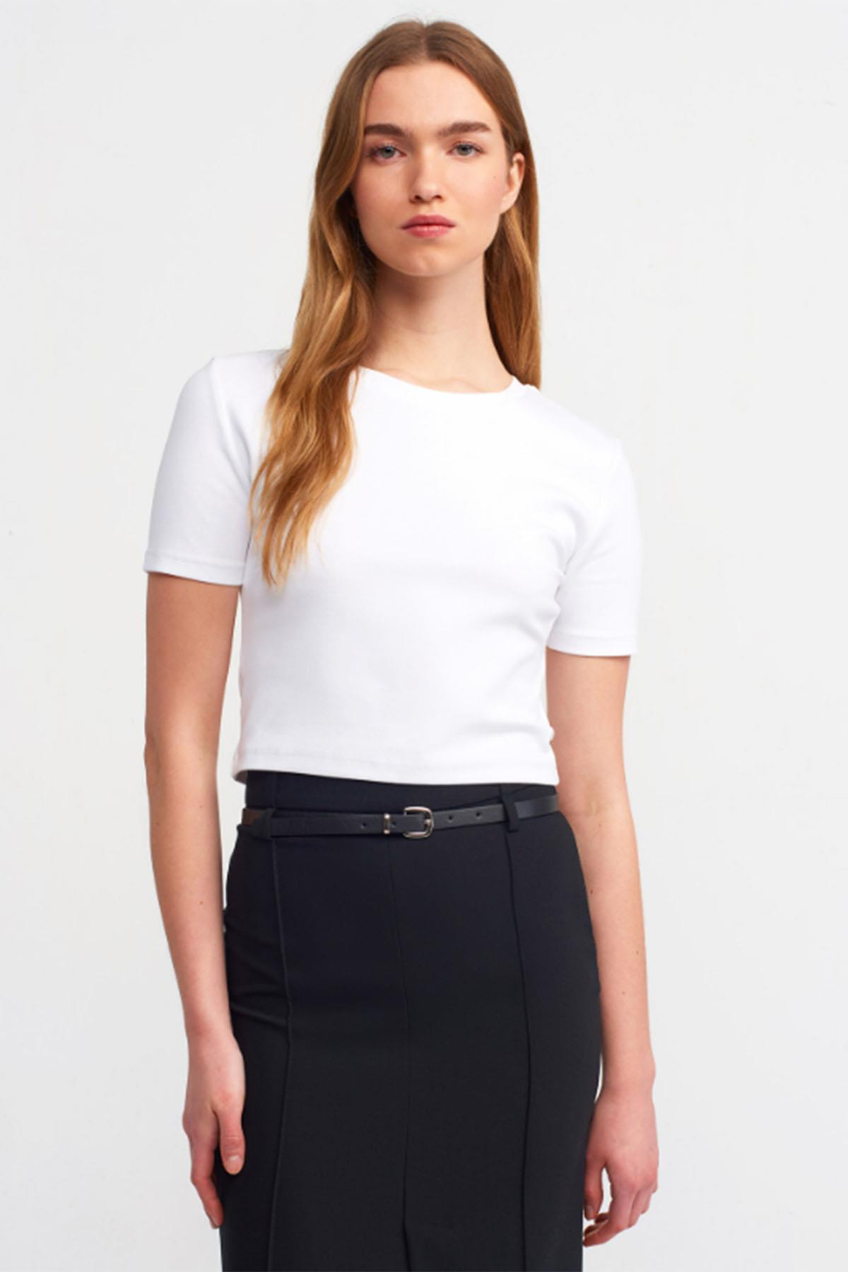 Kadın Crop Tshirt - BEYAZ
