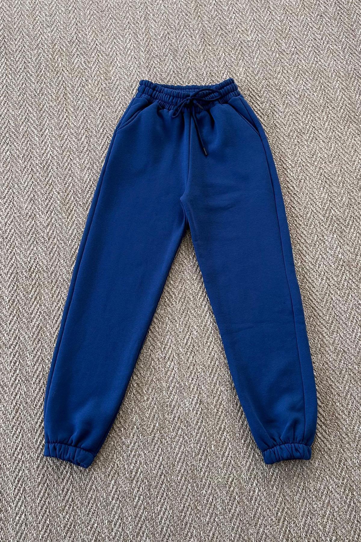 Kadın Şardonlu Jogger Eşofman Altı - İNDİGO