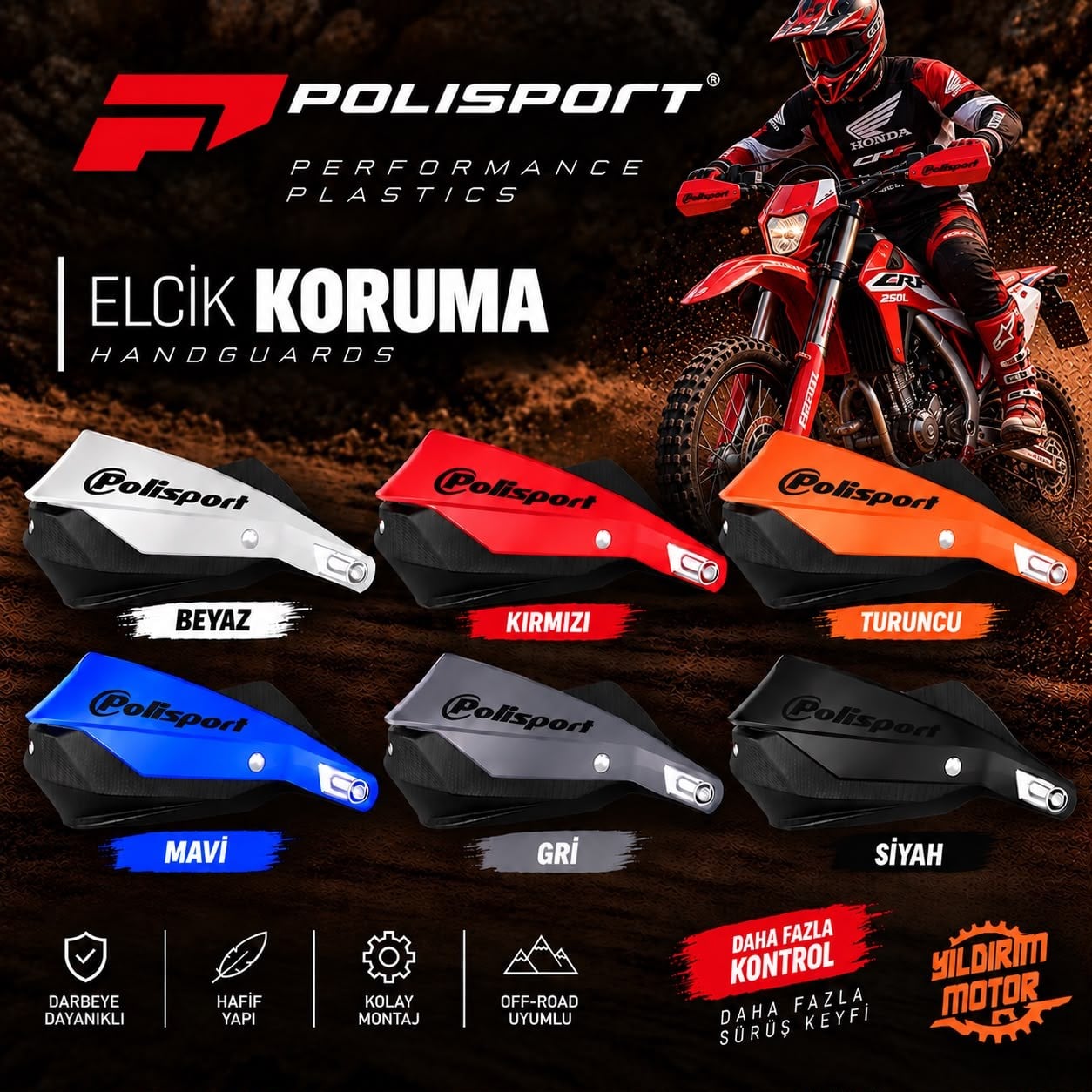 HONDA CRF250L/RALLY MODELLER POLİSPORT ELCİK KORUMA 