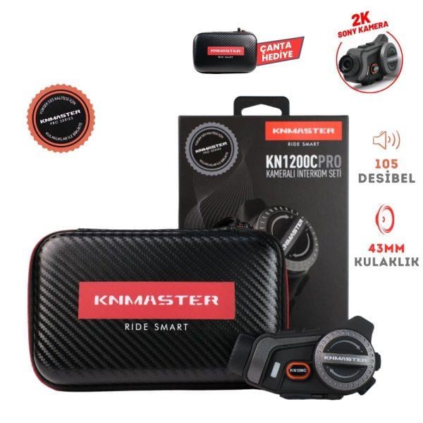 KNMASTER KAMERALI MOTOSİKLET BLUETOOTH İNTERCOM SETİ