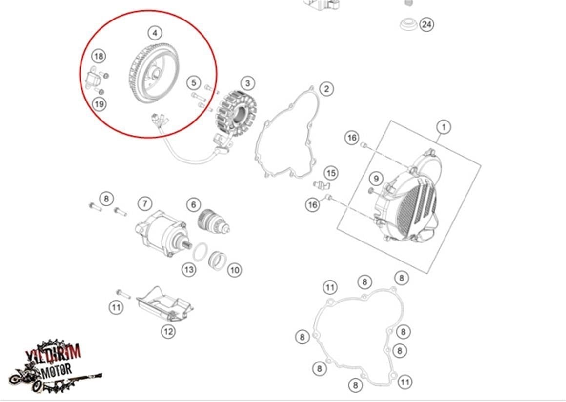 HUSQVARNA TE 250/300 STATÖR ROTOR 18-23