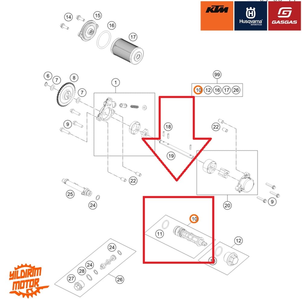KTM 250/390 YAĞ SÜZGECİ