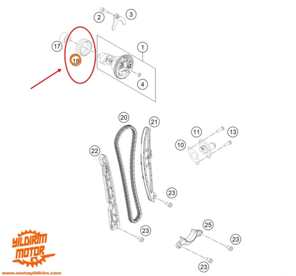 KTM 450 EXC EGZANTİRİK BİLYASI 14-24