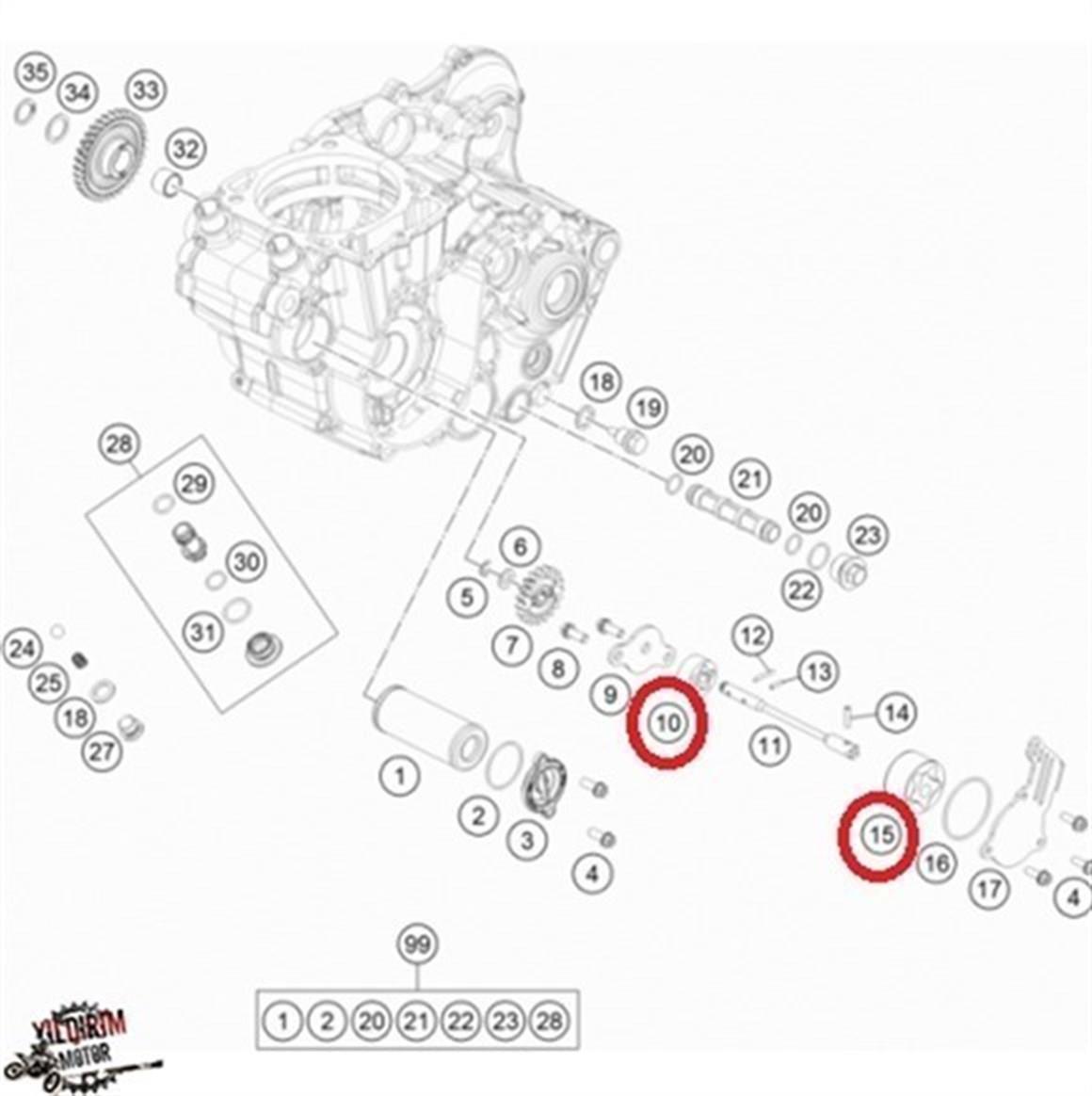 KTM EXC-F Modeller Orjinal Yağ Pompa Seti 14-20