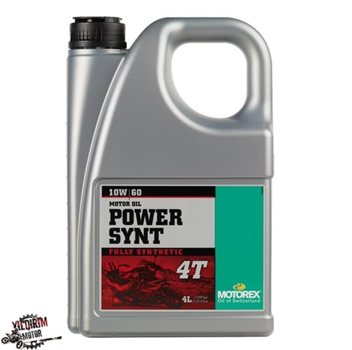 MOTOREX POWER SYNT 4T SAE 10W60 JASO MA2 YAĞ 4LT