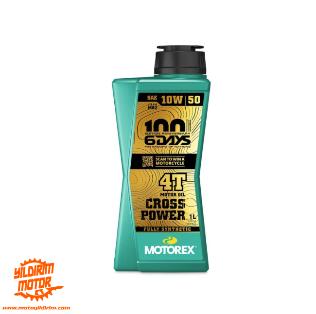 MOTOREX SIX DAYS CROSS POWER 4T 10W50 YAĞ 1L