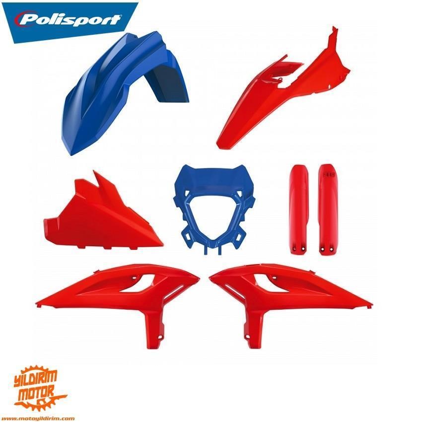 2025 POLİSPORT BETA RR RACİNG PLASTİK GRENAJ SETİ KIRMIZI MAVİ