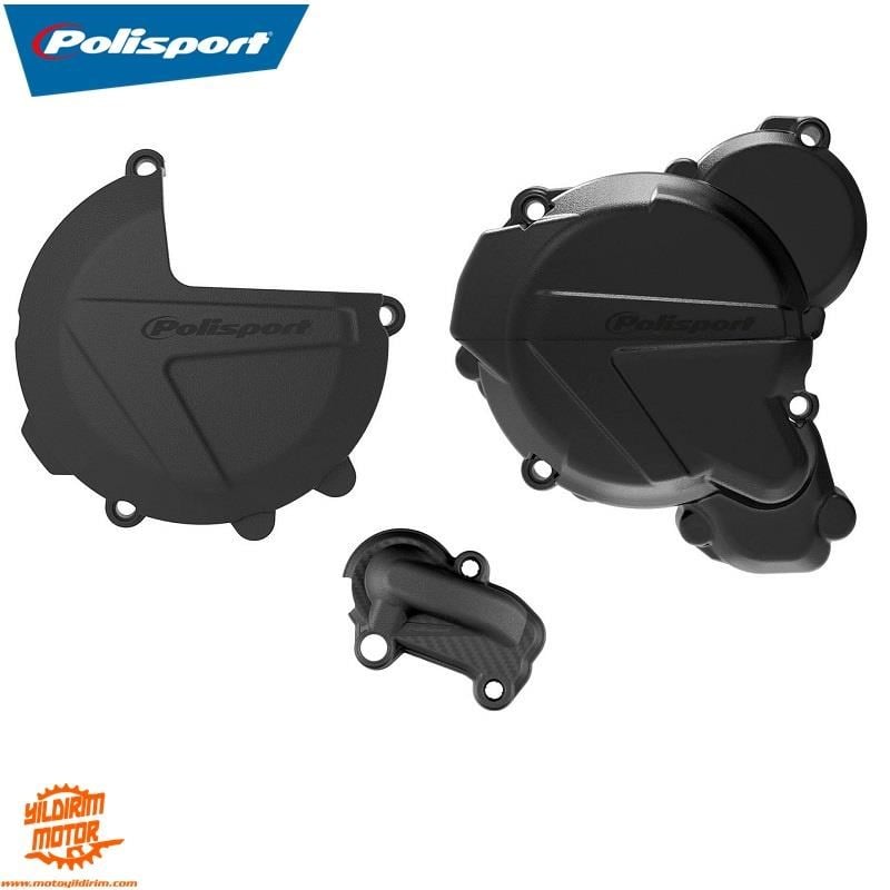 POLİSPORT KTM HUSQVARNA 250/300 DEBRİYAJ STATÖR D.DAİM KORUMA SETİ SİYAH 17-23